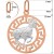 Baran znak zodiaku L przywieszka pamiątka Czerwone i białe złoto pr.585