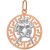 Bliźnięta znak zodiaku L przywieszka pamiątka Czerwone i białe złoto pr.585