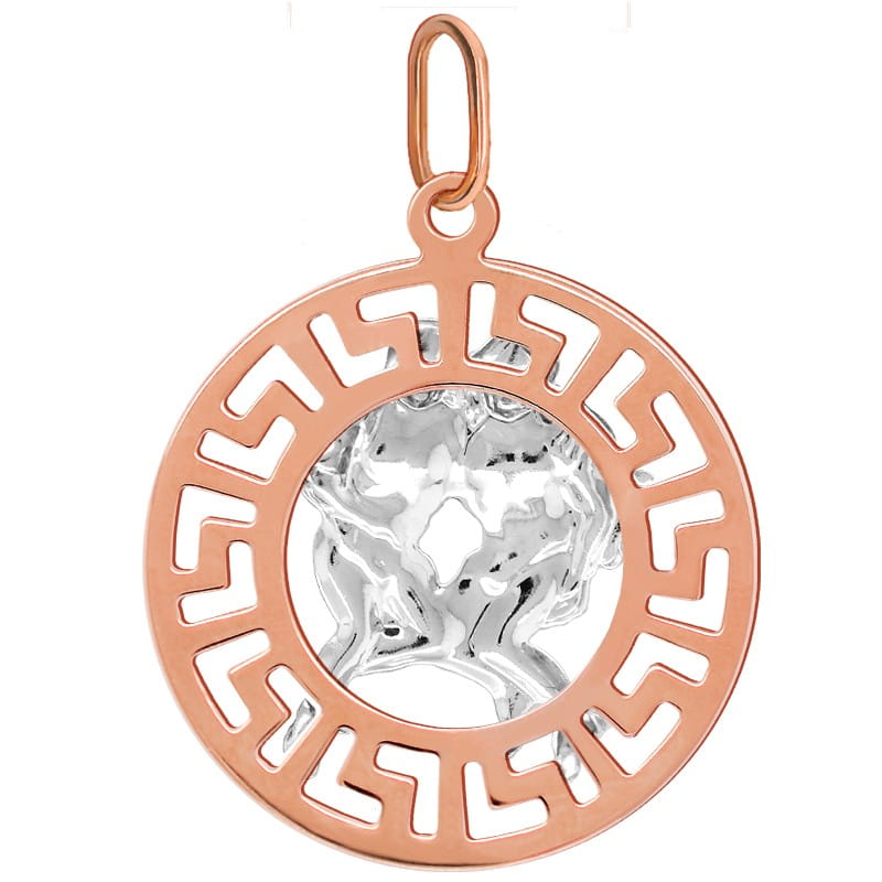 Bliźnięta znak zodiaku L przywieszka pamiątka Czerwone i białe złoto pr.585