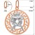 Bliźnięta znak zodiaku L przywieszka pamiątka Czerwone i białe złoto pr.585