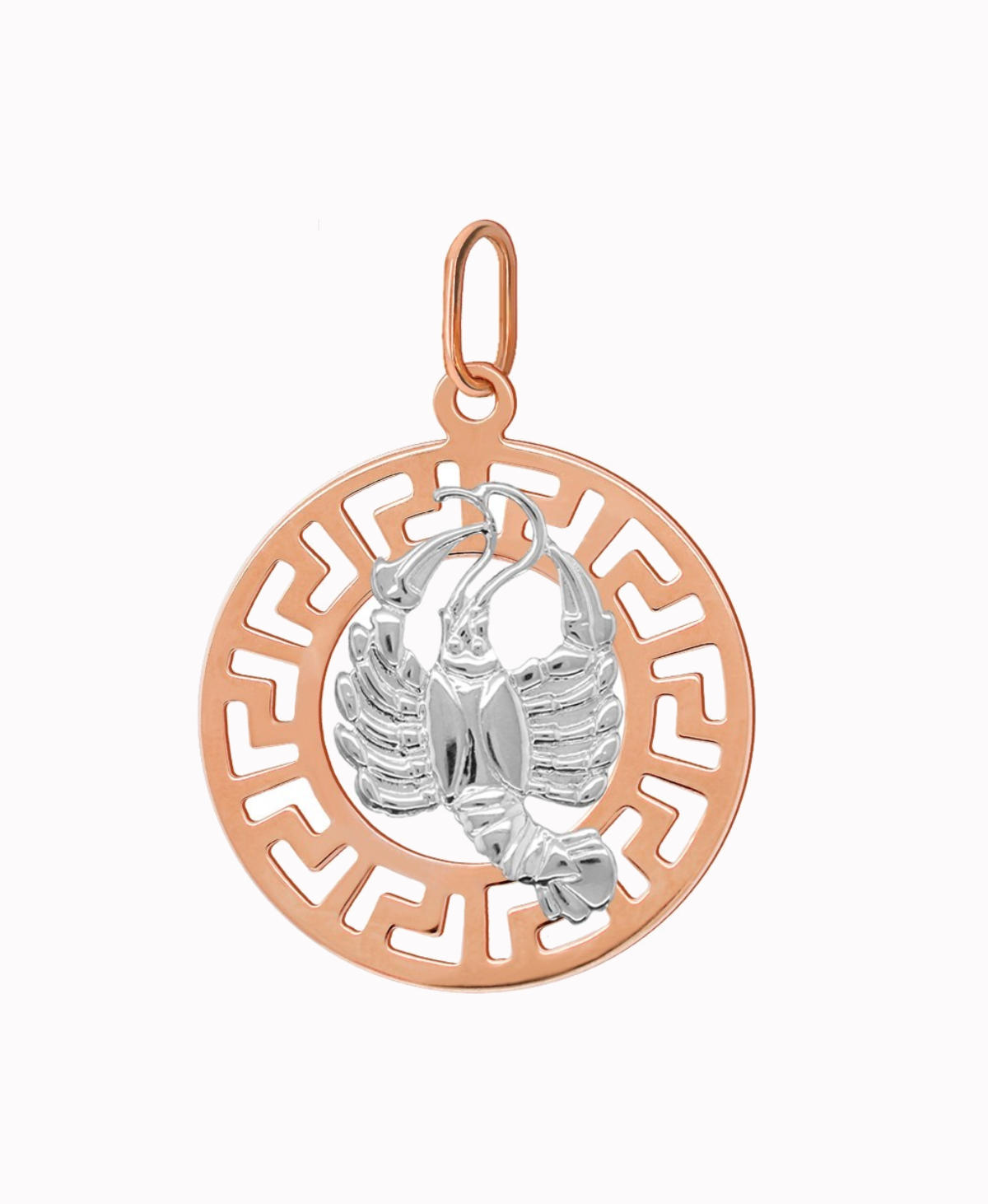 Rak znak zodiaku L przywieszka pamiątka Czerwone i białe złoto pr.585