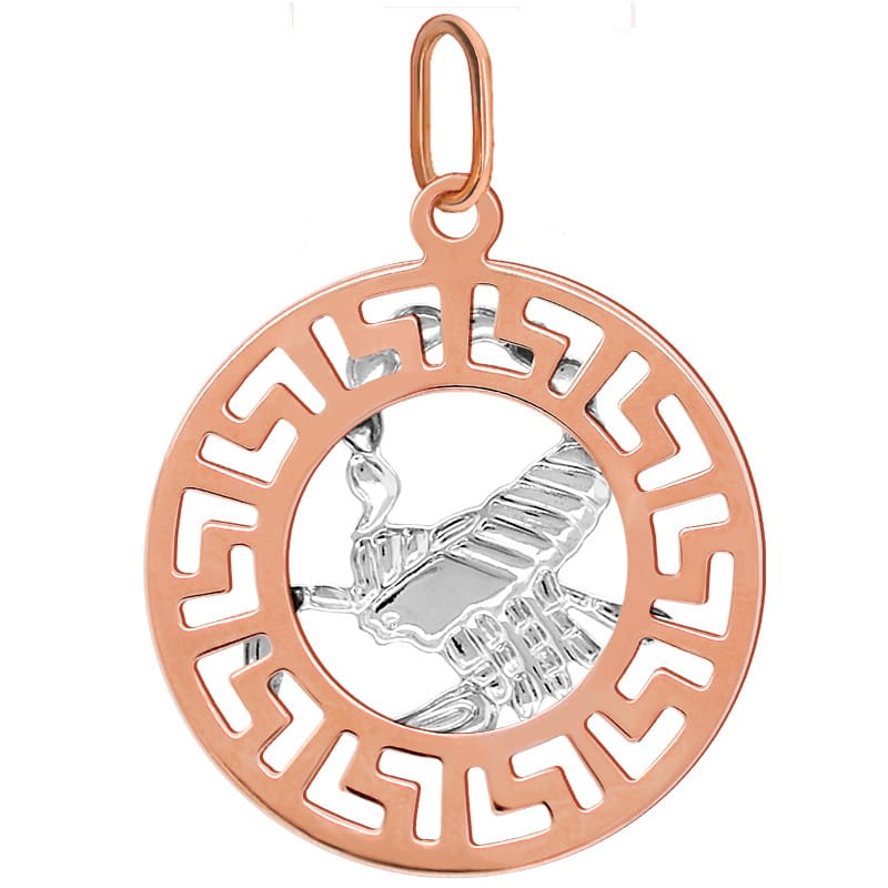 Skorpion znak zodiaku L przywieszka pamiątka Czerwone i białe złoto pr.585