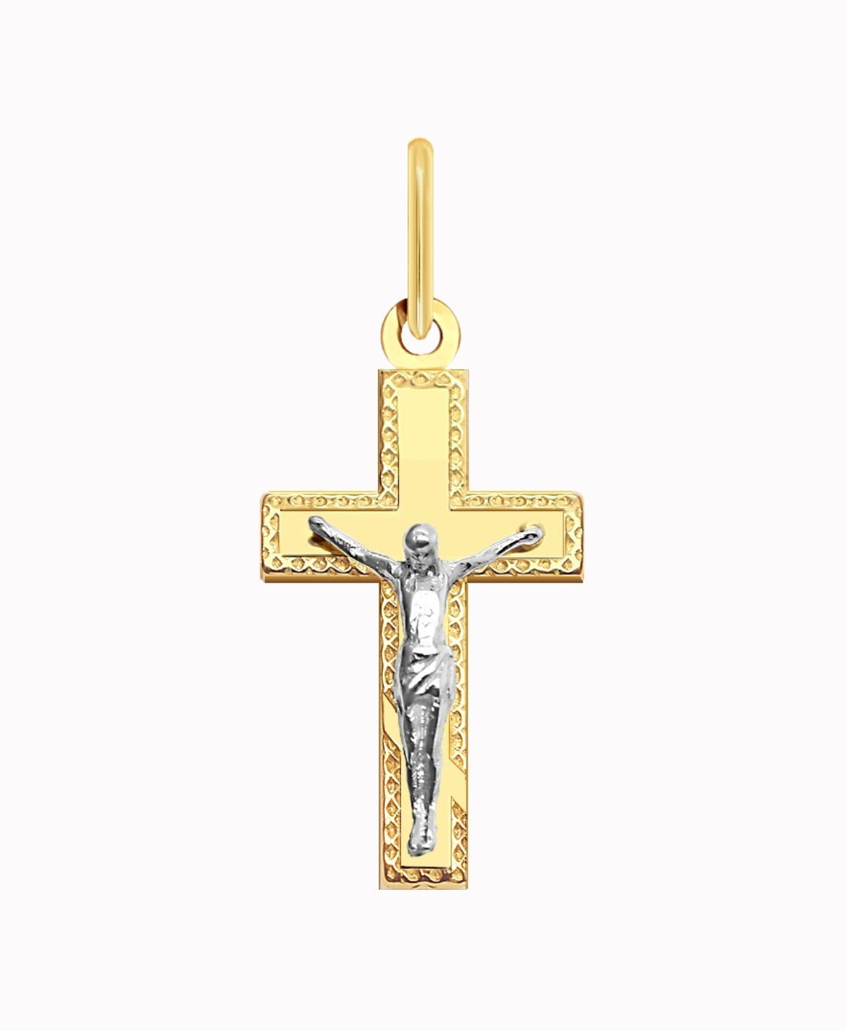 Złoty Krzyżyk Figura Jezusa Chrystusa Prawosławny 2,13 białe złoto pr 585