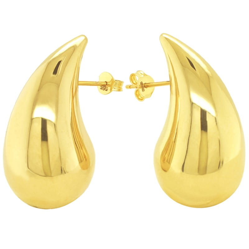 Złote kolczyki Sople Śnieżynki, łezki, krople maxi 4,4/30mm sztyft 585