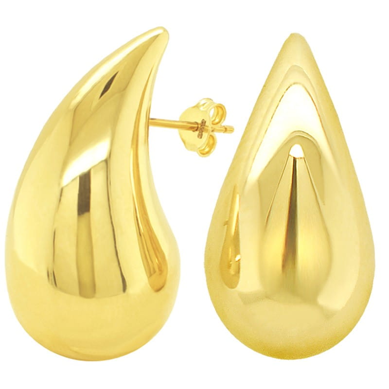 Złote kolczyki Sople Śnieżynki, łezki, krople maxi 4,4/30mm sztyft 585