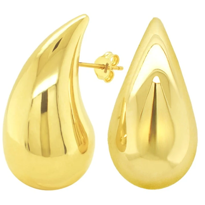 Złote kolczyki Sople Śnieżynki, łezki, krople maxi 4,4/30mm sztyft 585