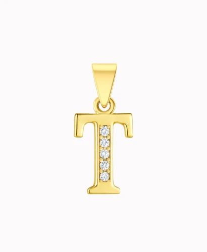 Złota zawieszka literka T pr. 585