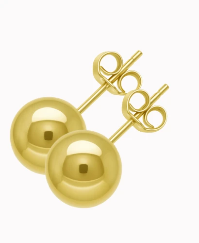 Złote Kolczyki Kuleczki sztyft 7mm złoto 585